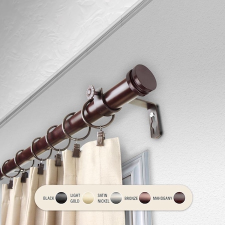 Kd 1 in. Cap Curtain Rod with 120 to 170 in. Extension, Bronze KD3738903